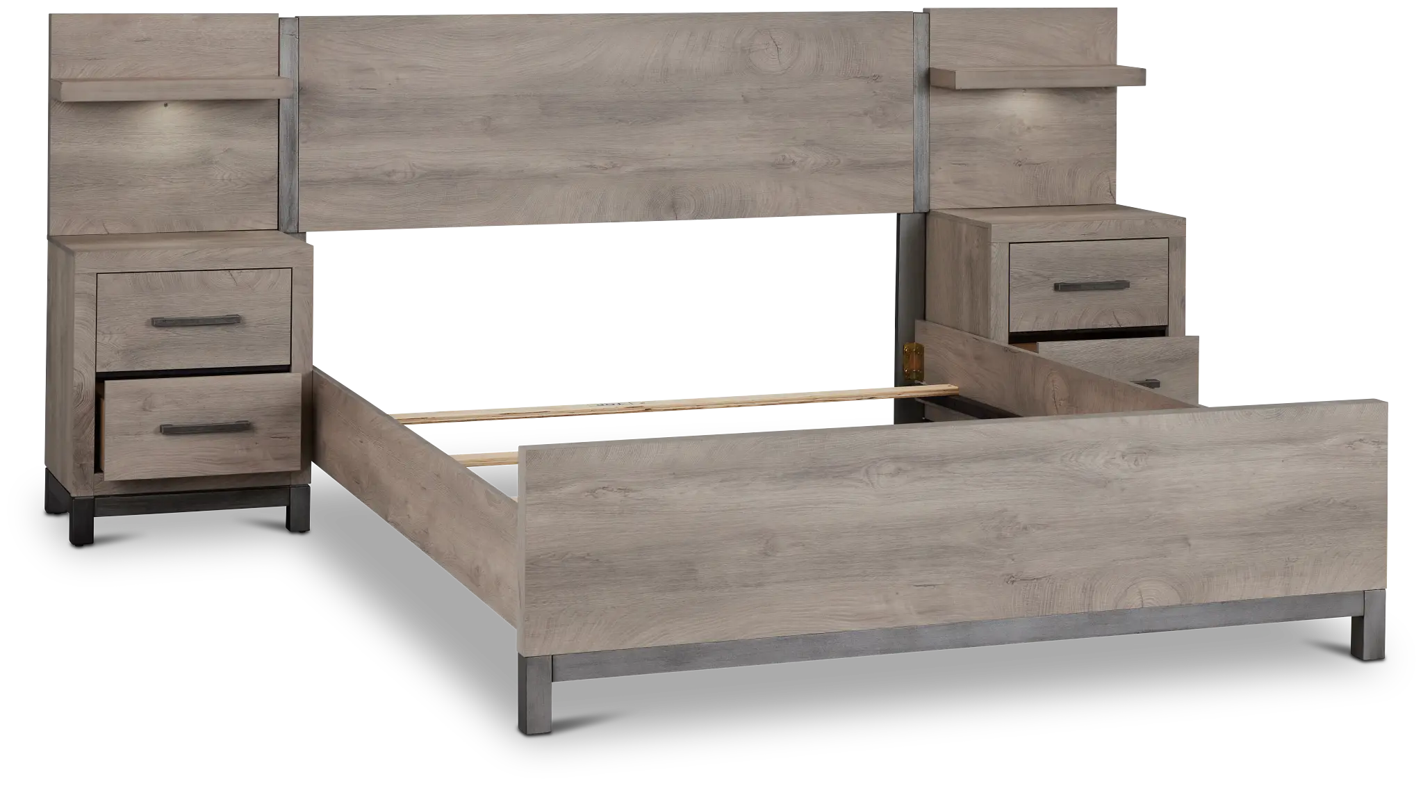 Evanston Gray Spread Bed W/ Two Nightstands Evanston Gray Spread Bed W/ Two Nightstands