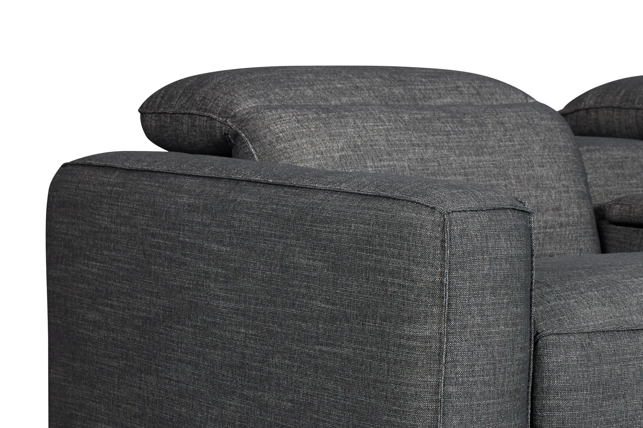 Ryland Dark Gray Fabric Large Triple Power Reclining Two-arm Sectional