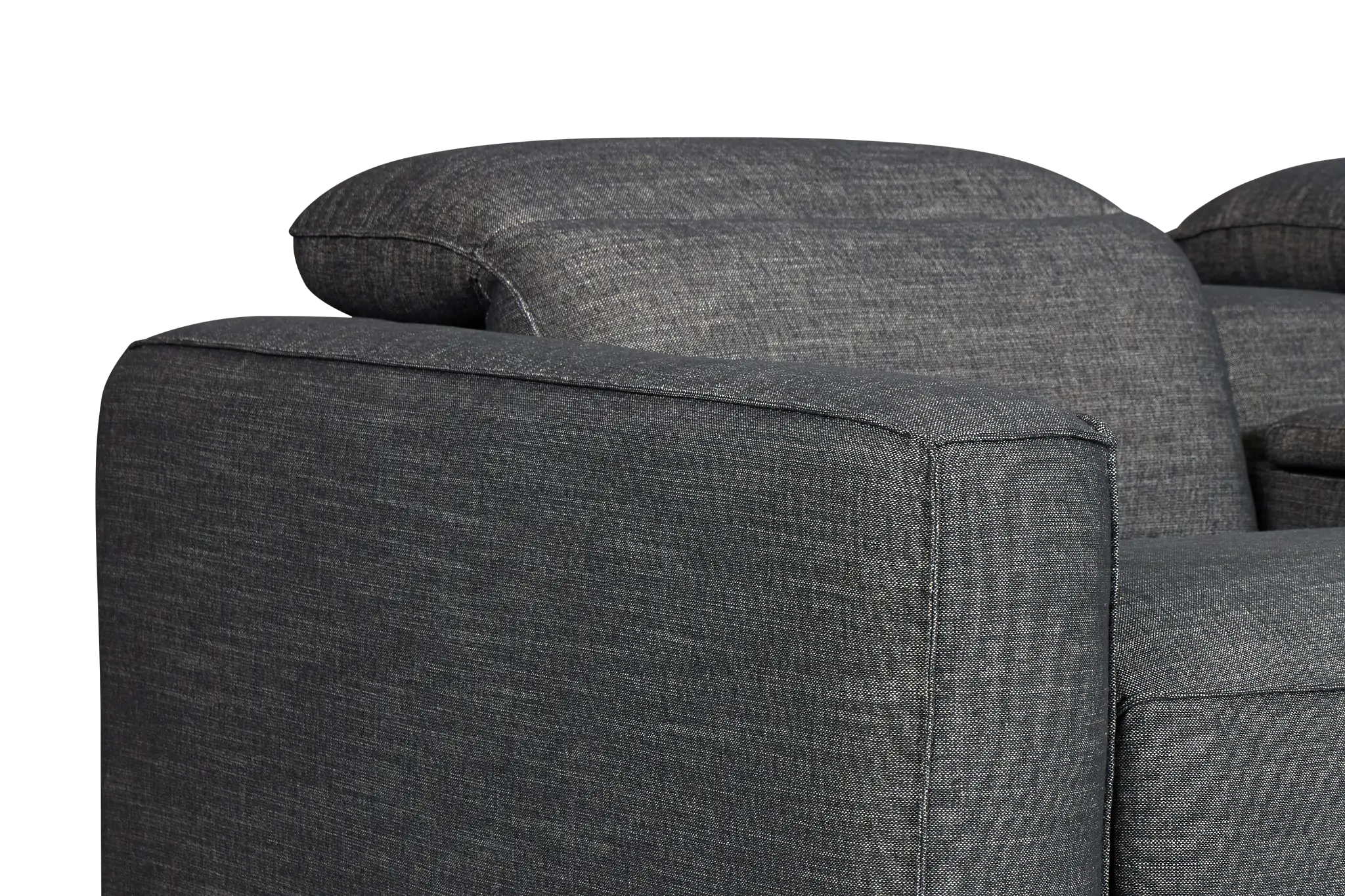 Ryland Dark Gray Fabric Large Triple Power Reclining Two-arm Sectional Ryland Dark Gray Fabric Large Triple Power Reclining Two-arm Sectional