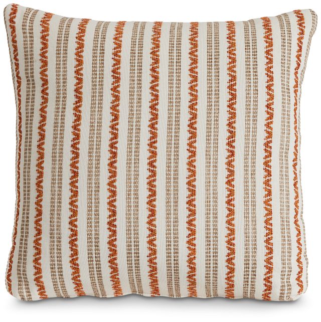 Budreau Orange Fabric 20" Accent Pillow (1)