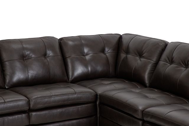 Braden Dark Brown Leather Large Left Chaise Sectional