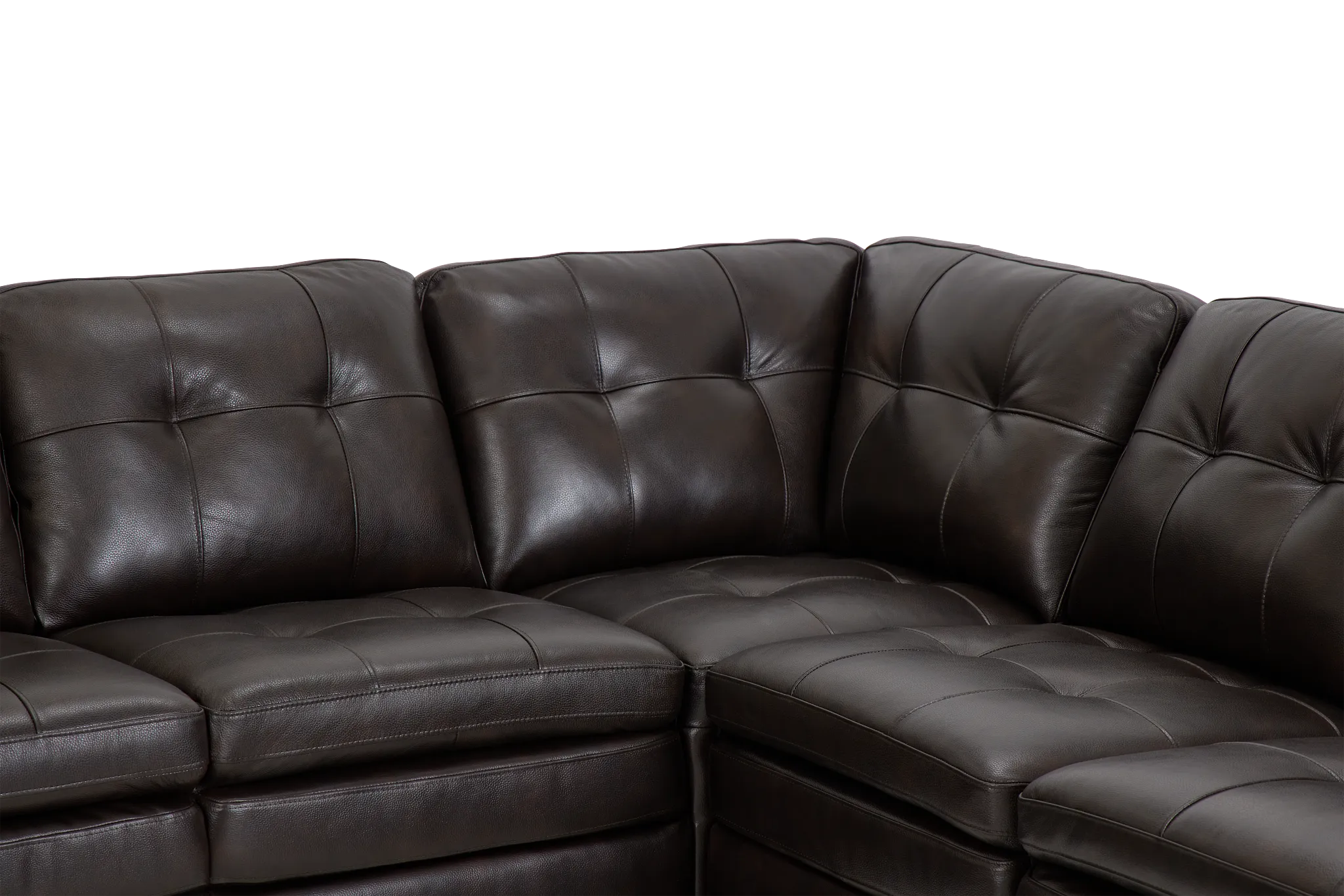 Braden Dark Brown Leather Large Left Chaise Sectional