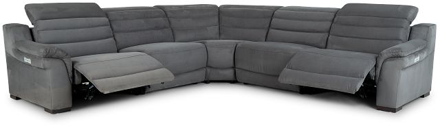 Sentinel Dark Gray Micro Small Two-arm Power Reclining Sectional