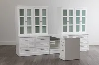 Newport White Large Peninsula Drawer Wall Desk