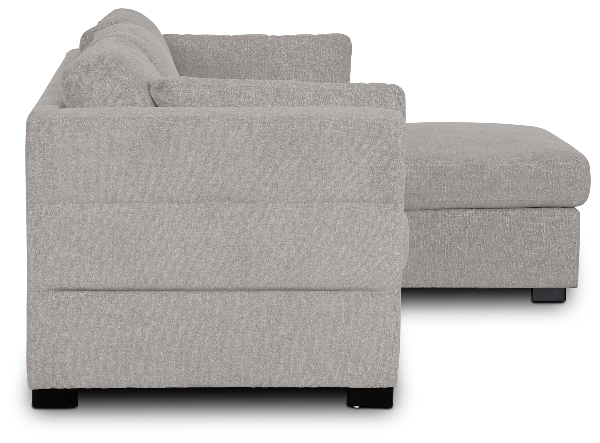 Amber Light Gray Fabric Small Right Chaise Storage Sleeper Sectional