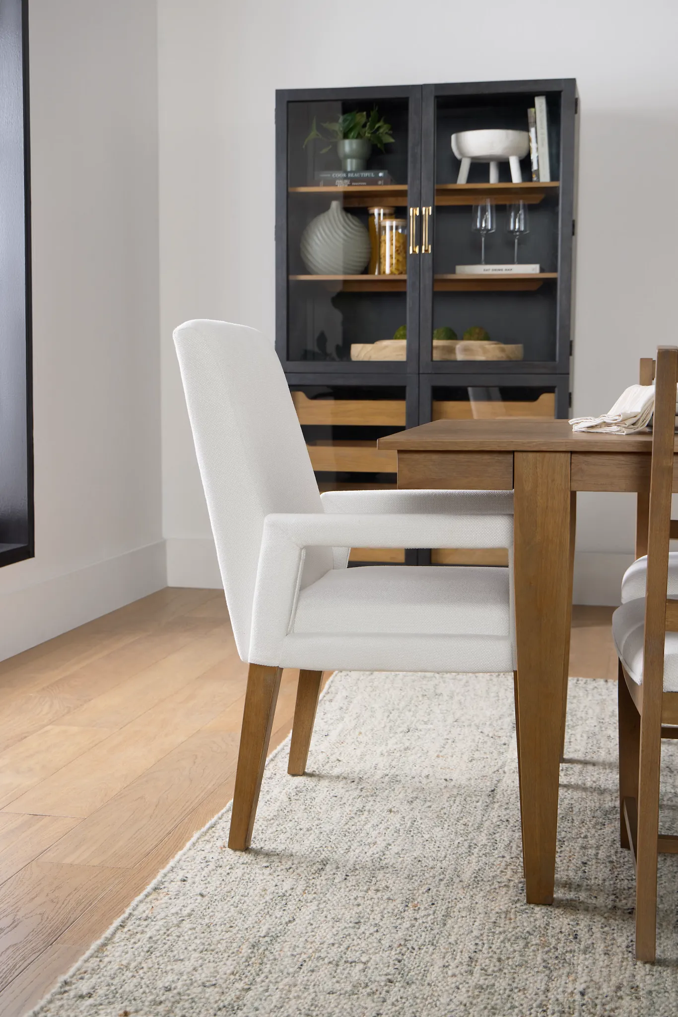 Provo White Upholstered Arm Chair