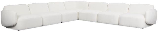 Halsey White Fabric Large Two-arm Sectional