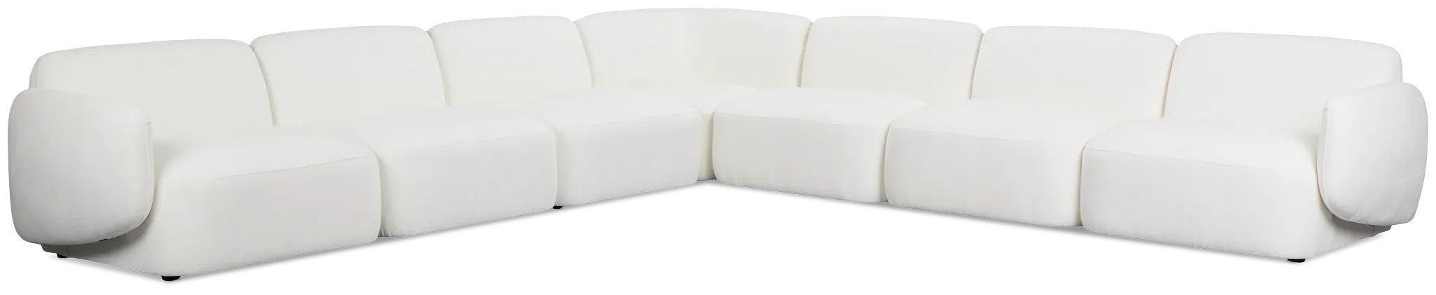 Halsey White Fabric Large Two-arm Sectional