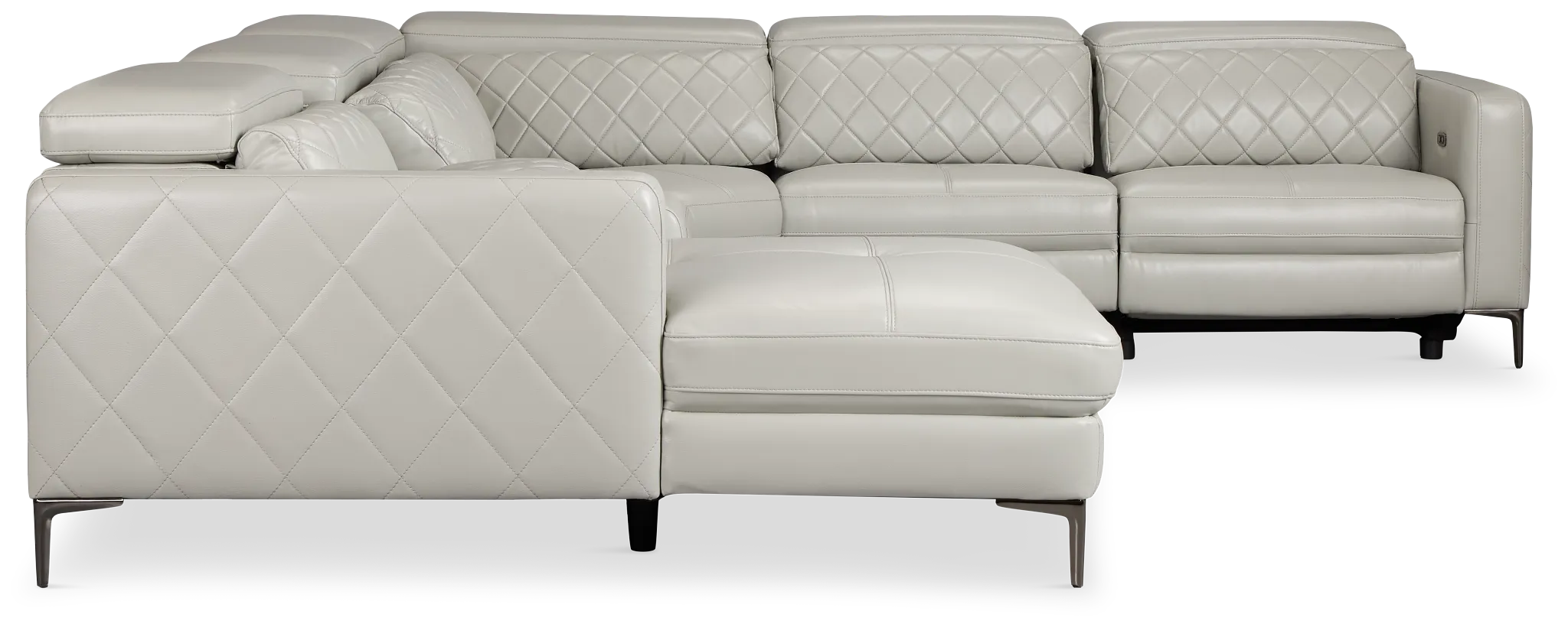 Ava Light Gray Micro Small Dual Power Left Chaise Sectional