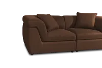 Aria Dark Brown Micro 2-piece Modular Sofa