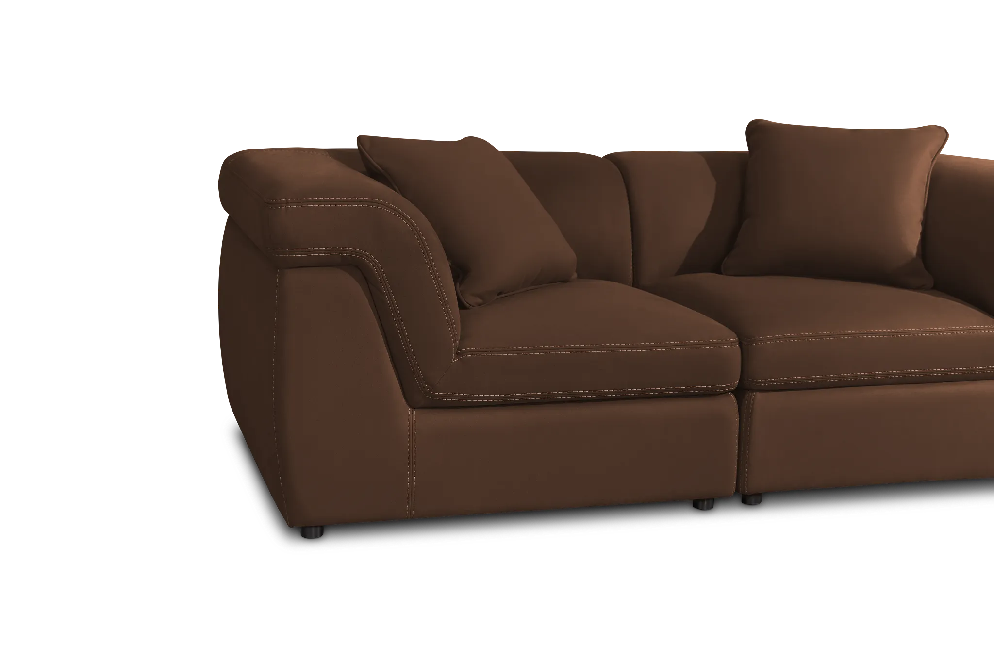 Aria Dark Brown Micro 2-piece Modular Sofa