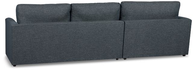 Noah Dark Blue Fabric Small Left Chaise Sectional