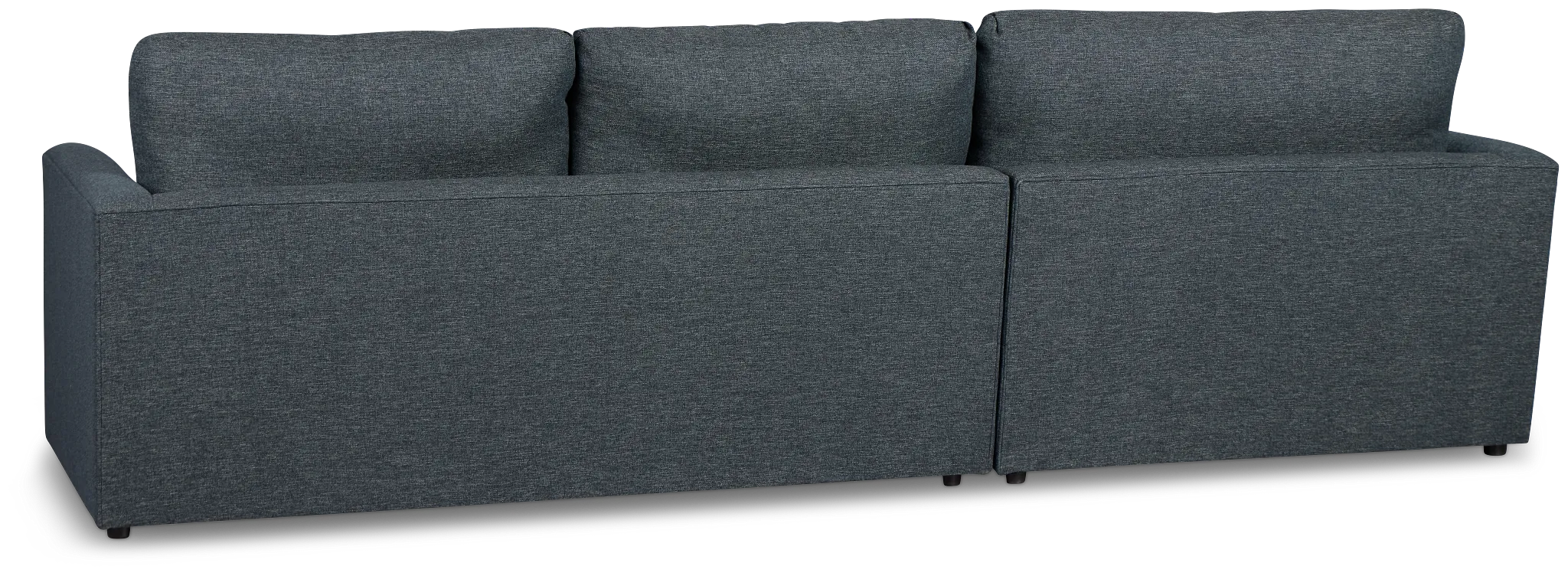 Noah Dark Blue Fabric Small Left Chaise Sectional