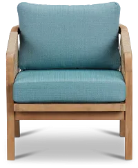 Laguna Light Tone Chair With Teal Cushion