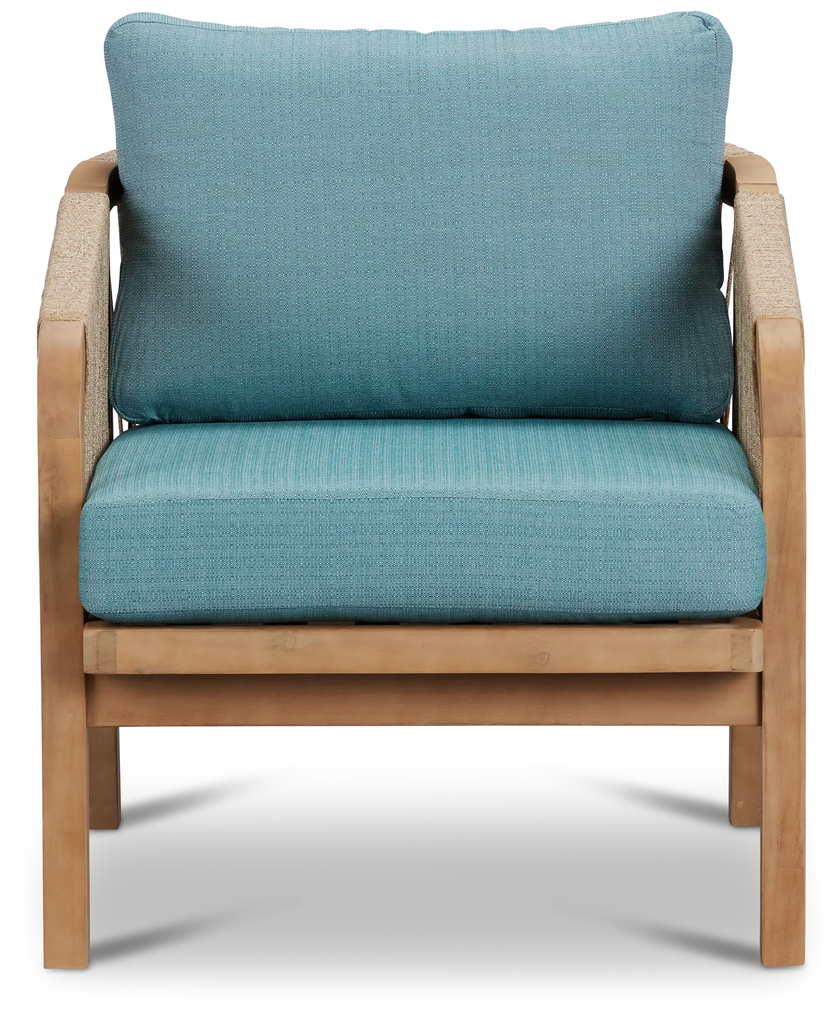 Laguna Light Tone Chair With Teal Cushion