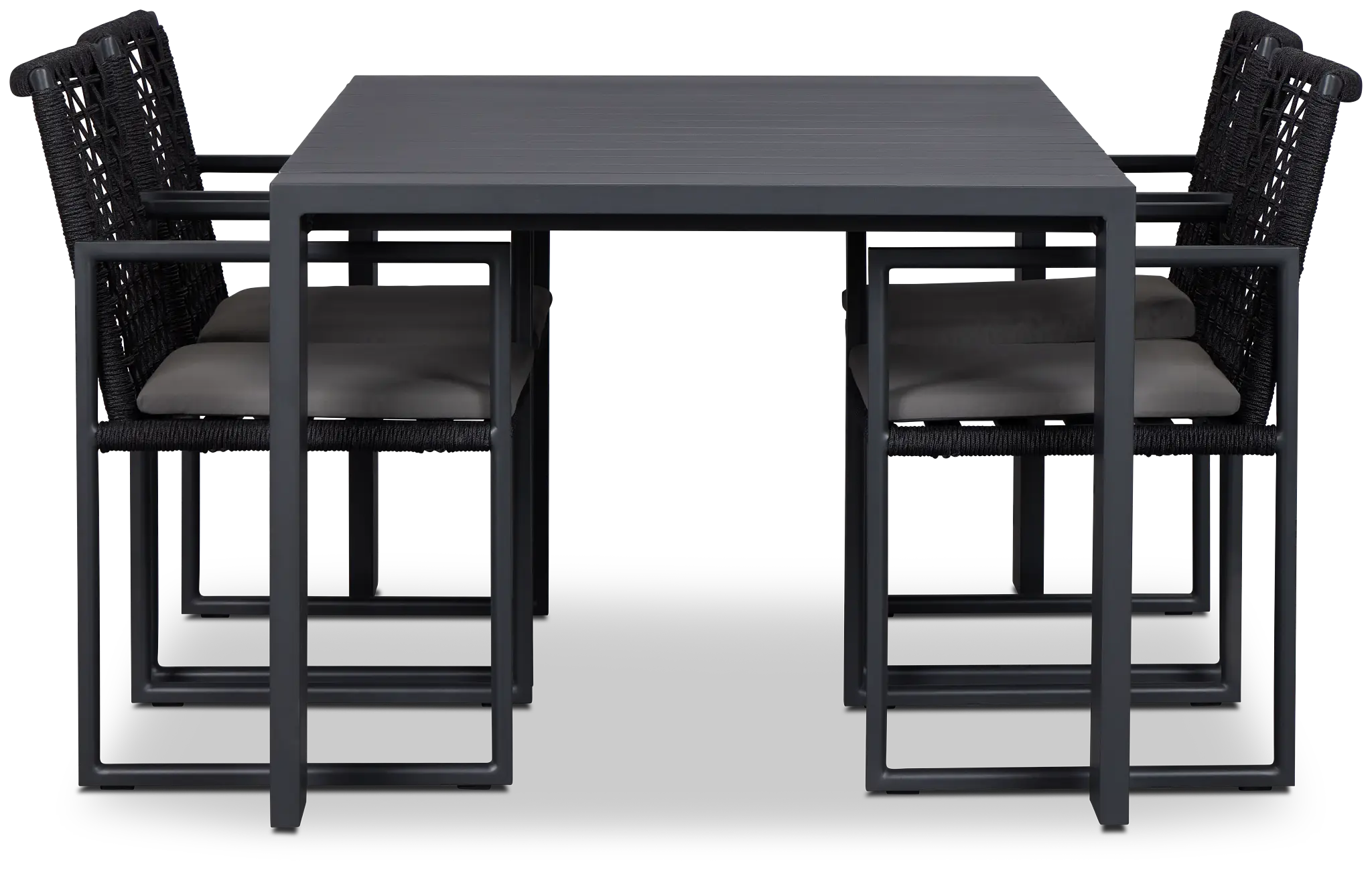 Sunrise Dark Gray 65" Rectangular Table & 4 Aluminum Arm Chairs Sunrise Dark Gray 65" Rectangular Table & 4 Aluminum Arm Chairs