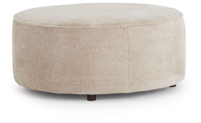 Bianca Light Beige Fabric Accent Ottoman