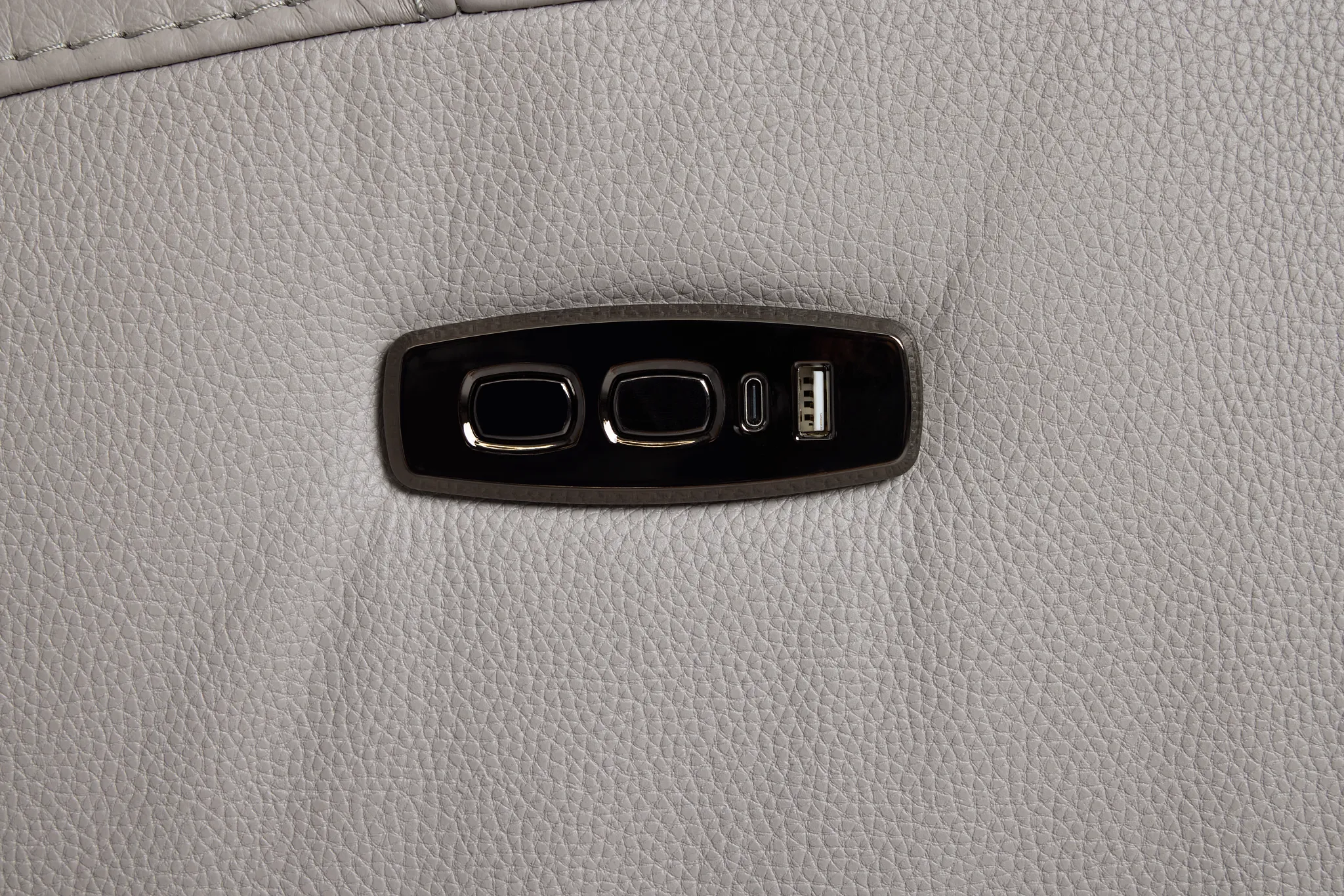 Walker Light Gray Lthr/vinyl Power Reclining Sofa W/ Power Headrest