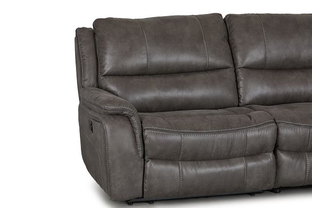 Dober Dark Gray Micro Small Two-arm Power Reclining Sectional