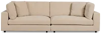 Lounge Light Beige Fabric 2 Piece Modular Sofa