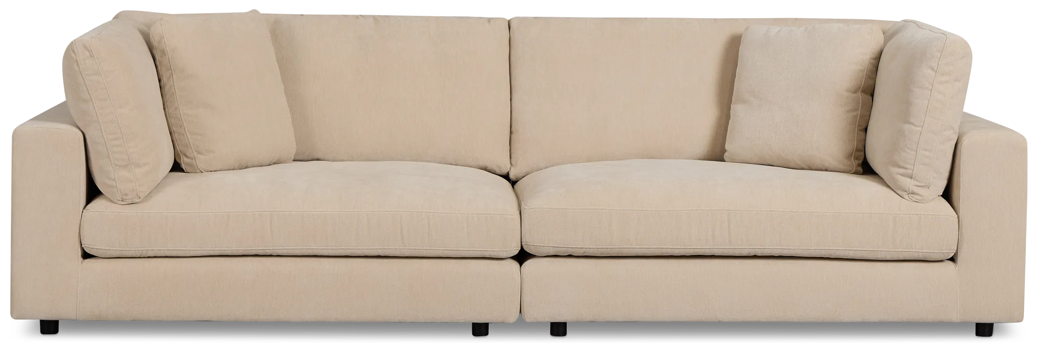 Lounge Light Beige Fabric 2 Piece Modular Sofa