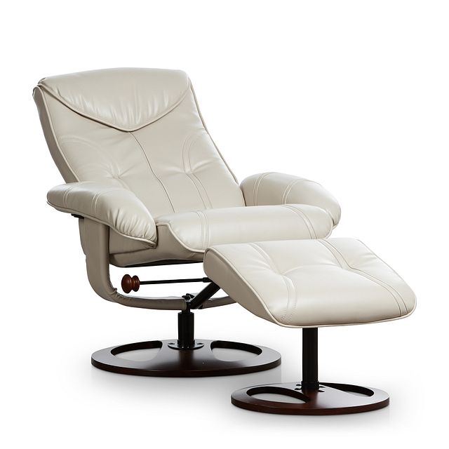 Willis Taupe Micro Recliner & Ottoman