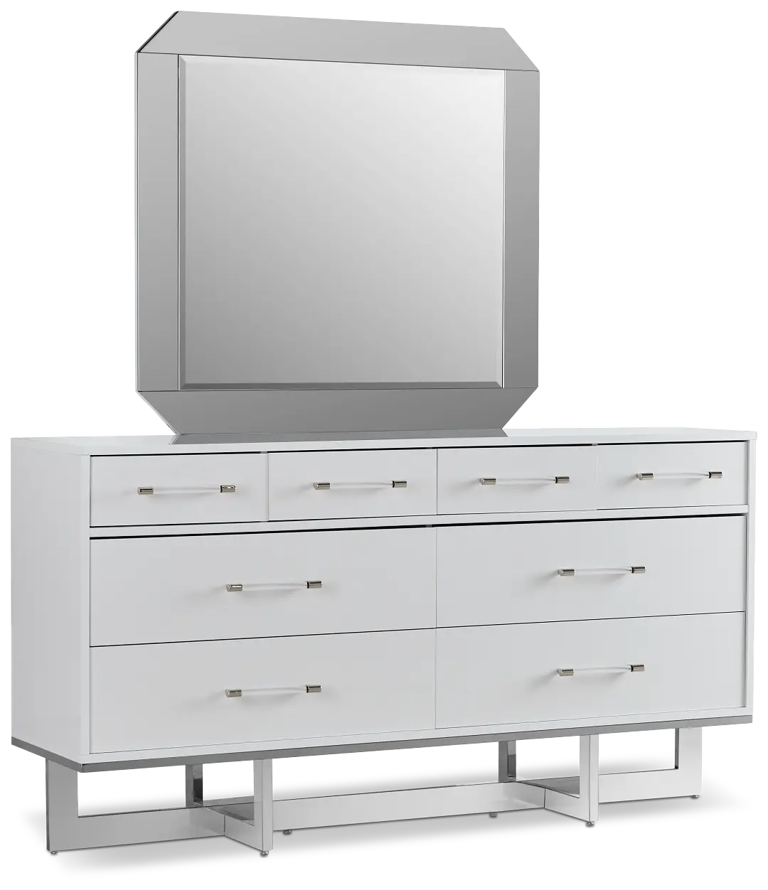 Cortina White Dresser & Mirror Cortina White Dresser & Mirror