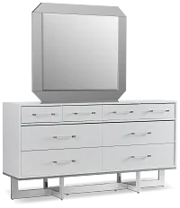 Cortina White Dresser & Mirror