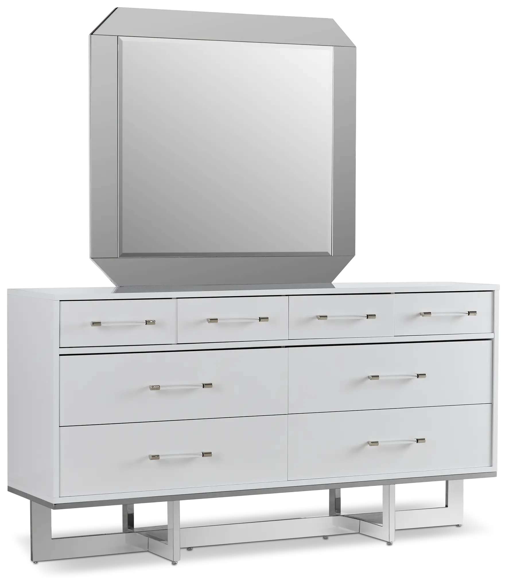 Cortina White Dresser & Mirror Cortina White Dresser & Mirror