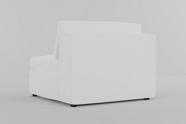 Destin Suave White Fabric Armless Chair