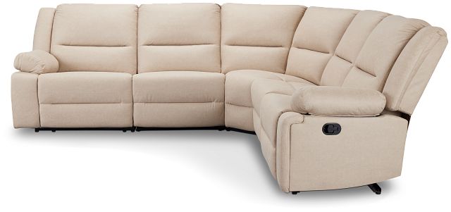Peyton Beige Micro Small Two-arm Manually Reclining Sectional