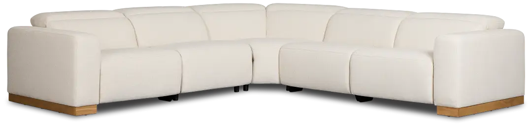 Leona Light Beige Fabric Small Triple Power Reclining Two-arm Sectional Leona Light Beige Fabric Small Triple Power Reclining Two-arm Sectional