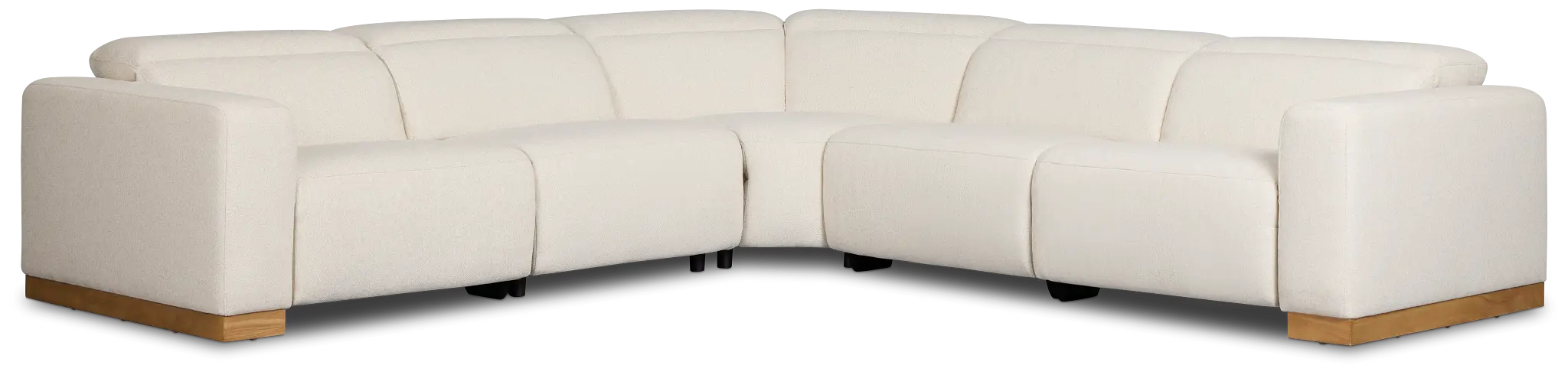 Leona Light Beige Fabric Small Triple Power Reclining Two-arm Sectional Leona Light Beige Fabric Small Triple Power Reclining Two-arm Sectional