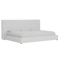 Grayton Suave White 54" Upholstered Platform Bed