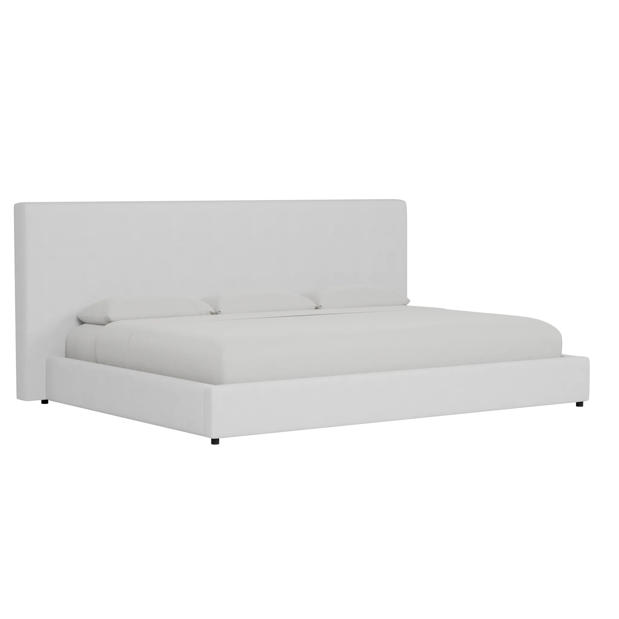 Grayton Suave White 54" Upholstered Platform Bed