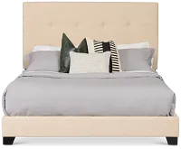 Flagler Beige Uph Panel Bed