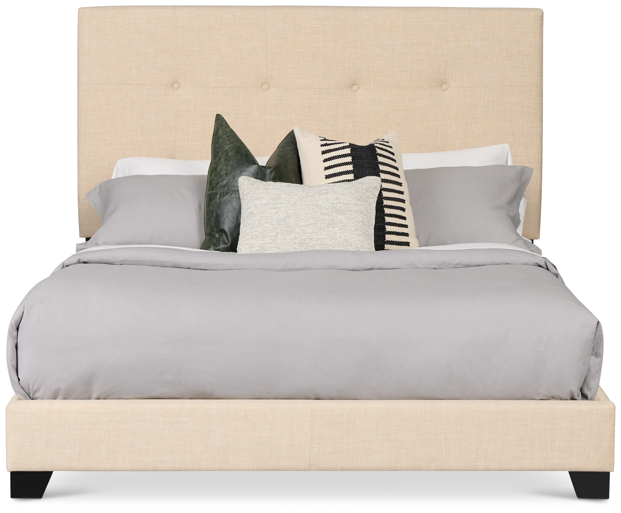 Flagler Beige Uph Panel Bed