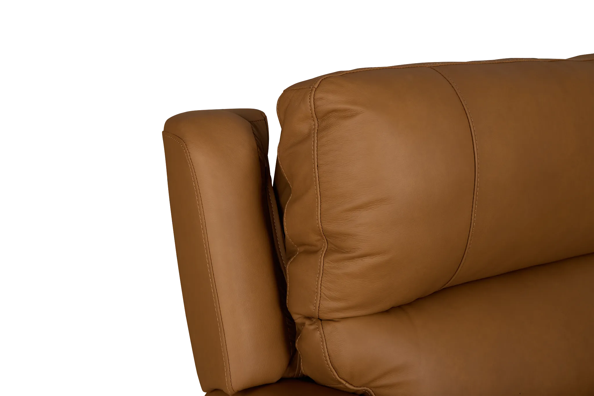 Summit Light Brown Lthr/vinyl Medium Triple Power 2-arm Sectional