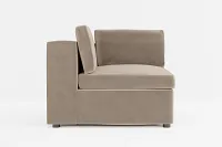 Destin Joya Beige Velvet Corner Chair
