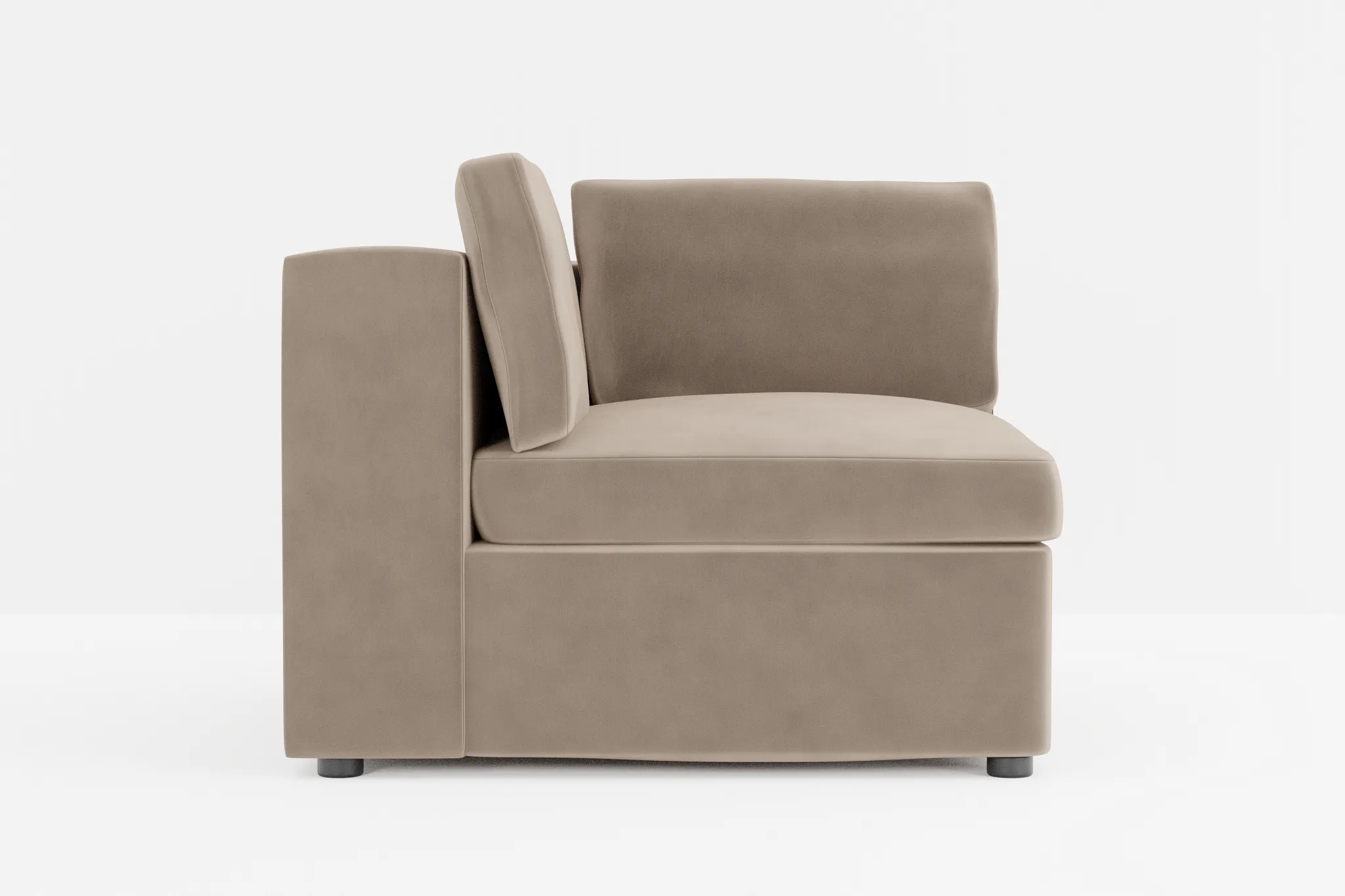 Destin Joya Beige Velvet Corner Chair