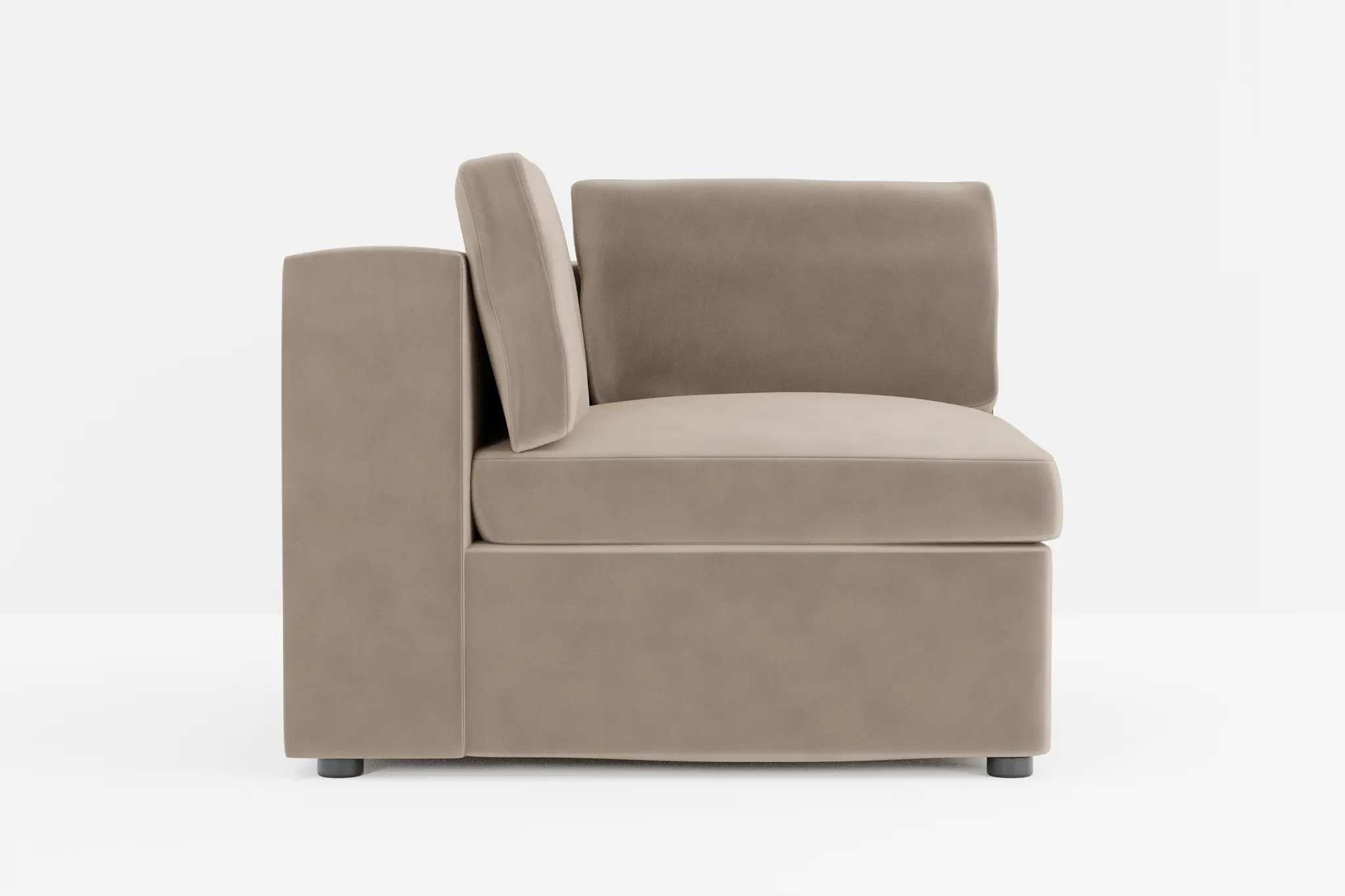 Destin Joya Beige Velvet Corner Chair Destin Joya Beige Velvet Corner Chair