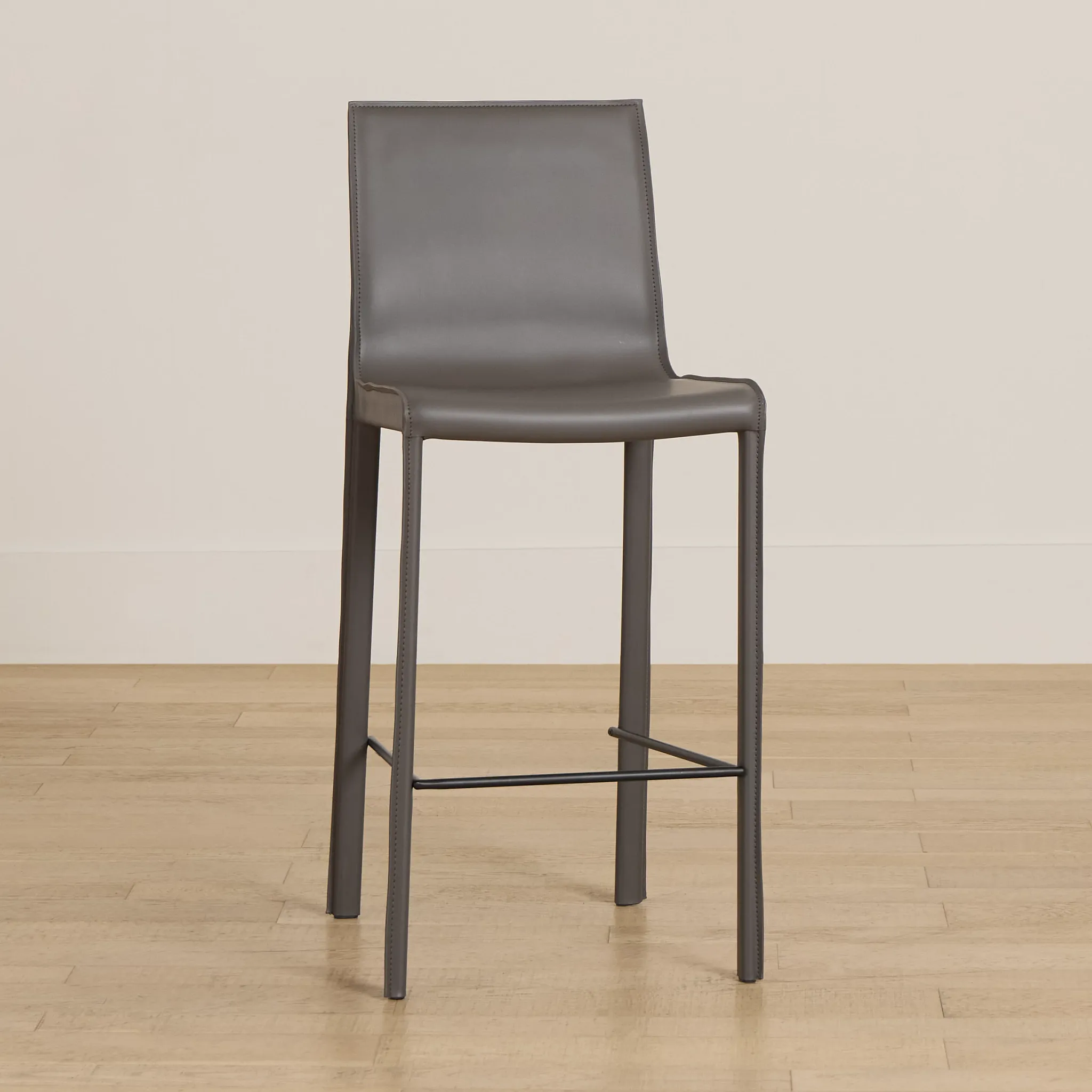 Lagos Gray 27" Upholstered Barstool