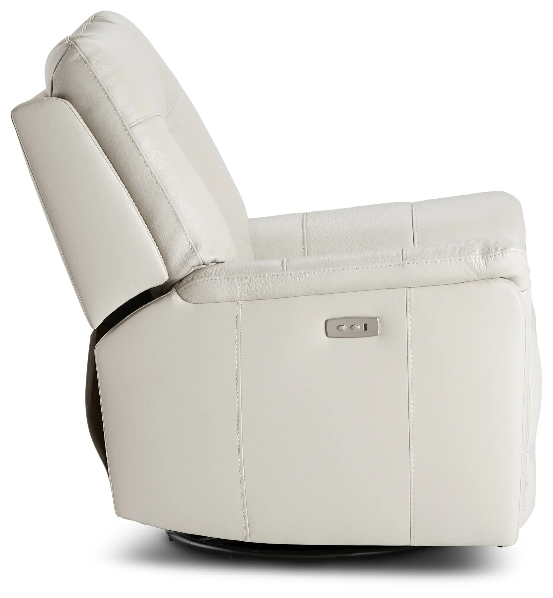 Owen Light Gray Leather Power Swivel Glider Recliner Owen Light Gray Leather Power Swivel Glider Recliner