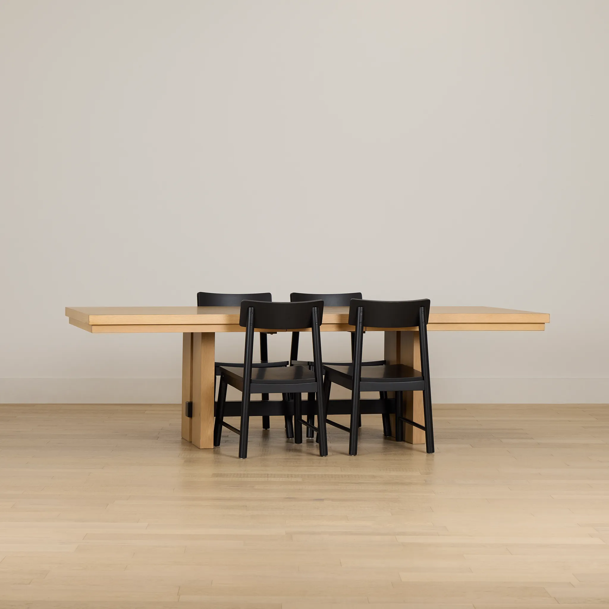 Highland Light Tone Rect Table & 4 Wood Chairs