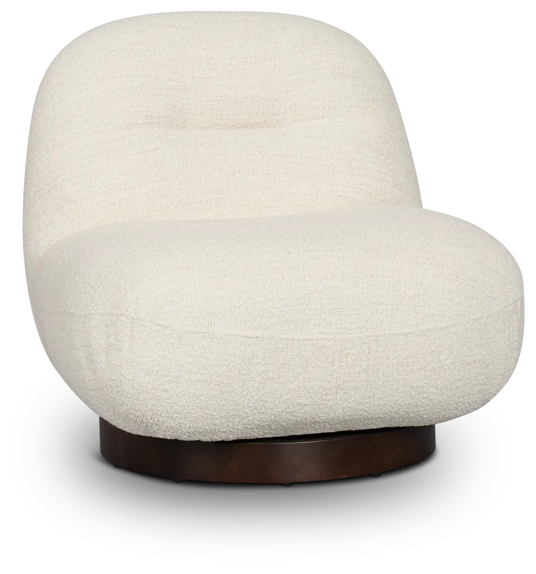 Aaliyah Dark Beige Fabric Swivel Accent Chair
