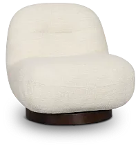 Aaliyah Dark Beige Fabric Swivel Accent Chair
