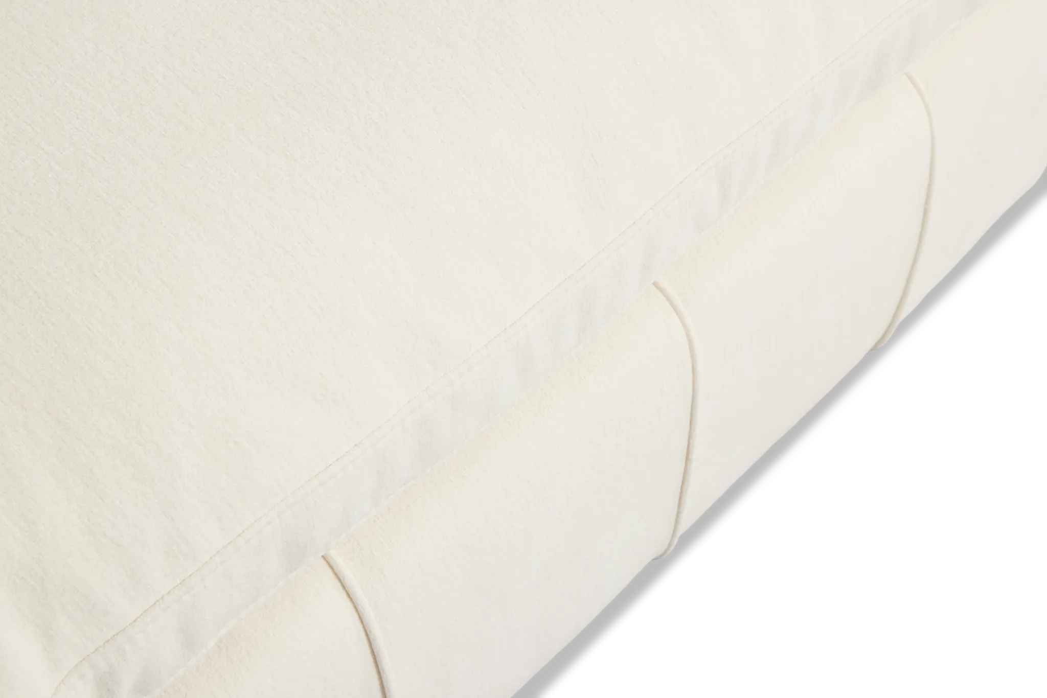 Cruz White Fabric 4-piece Bumper Sectional