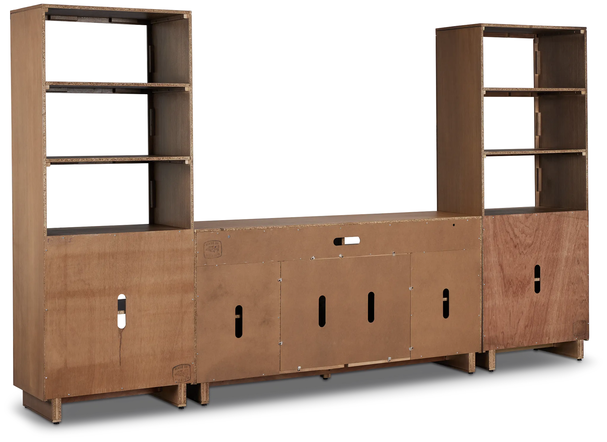 Richmond Light Tone 64" Door Pier Entertainment Wall With Fireplace