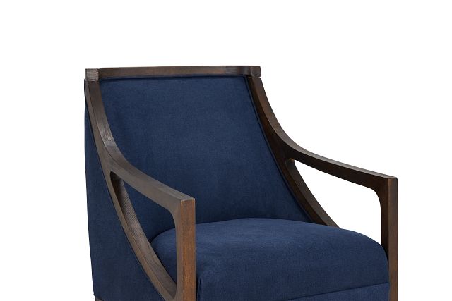 Hopkins Dark Blue Fabric Accent Chair