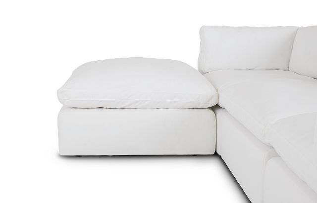 Grant White Fabric 4piece Modular Sectional